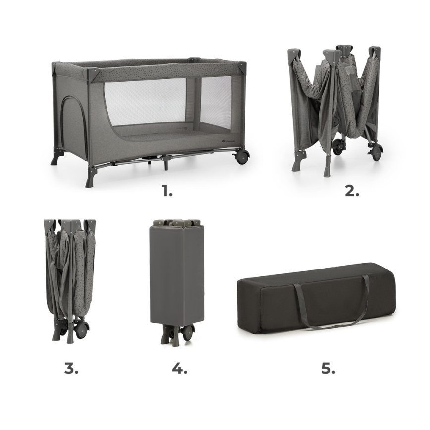 KINDERKRAFT - Matkasänky JOY 2 harmaa