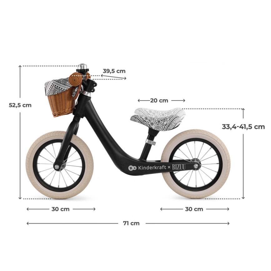 KINDERKRAFT - potkupyörä RAPID 2 Lunar Black Bizuu