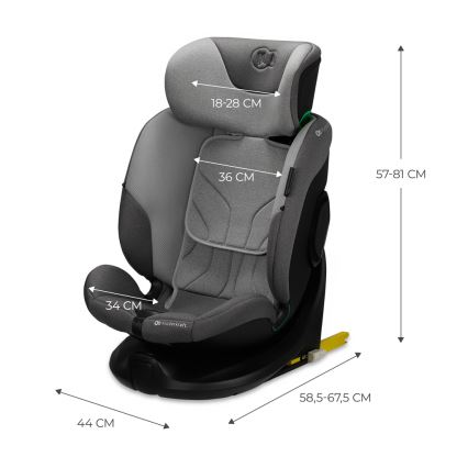 KINDERKRAFT SELECT - Autonistuin I-FIX (40-150 cm) Cool harmaa