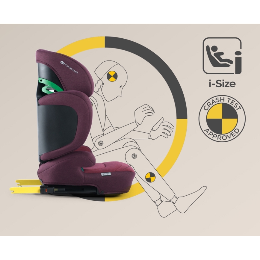KINDERKRAFT SELECT - Autonistuin XPAND 2 i-Koko (100-150 cm) Premium Cherry pearl