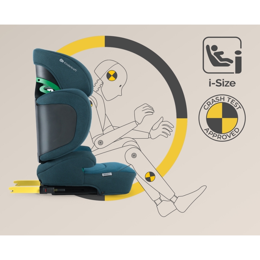 KINDERKRAFT SELECT - Autonistuin XPAND 2 i-Koko (100-150 cm) Premium Harbour sininen