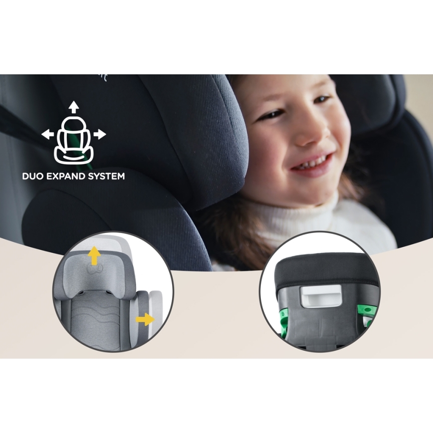 KINDERKRAFT SELECT - Autonistuin XPAND 2 i-Koko (100-150 cm) Premium Raketti harmaa