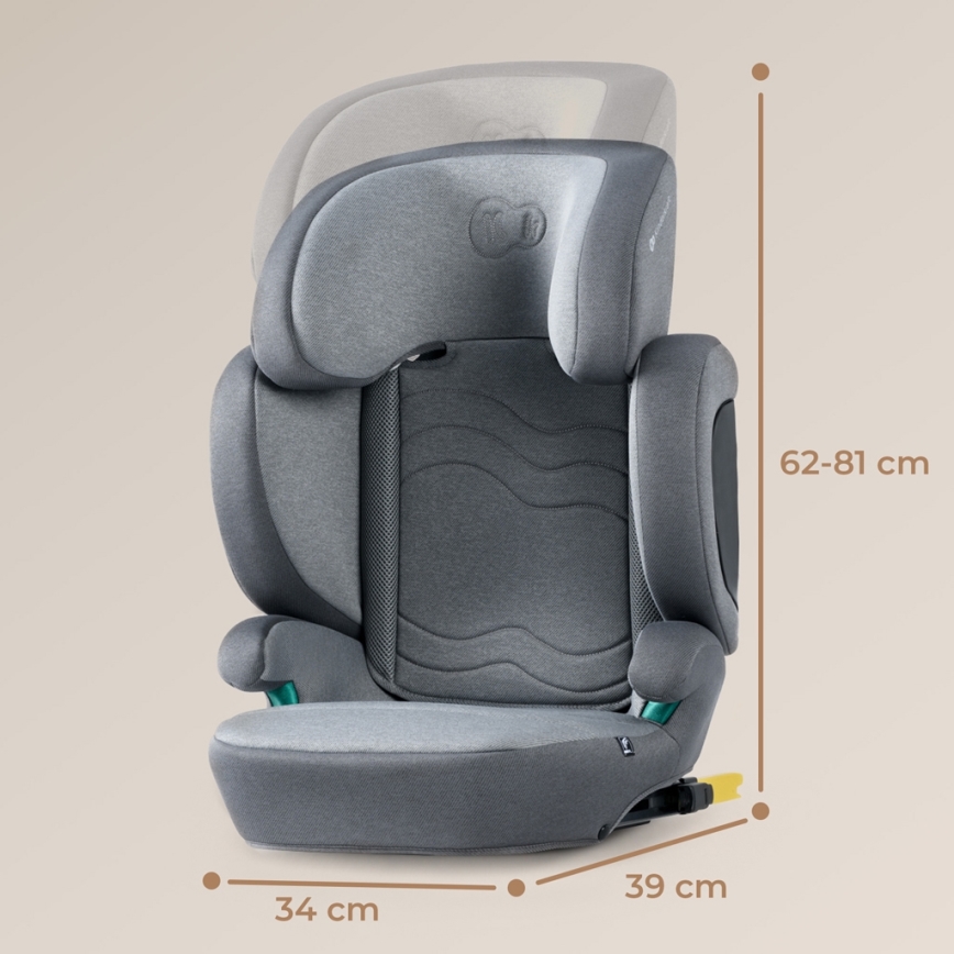 KINDERKRAFT SELECT - Autonistuin XPAND 2 i-Koko (100-150 cm) Premium Raketti harmaa