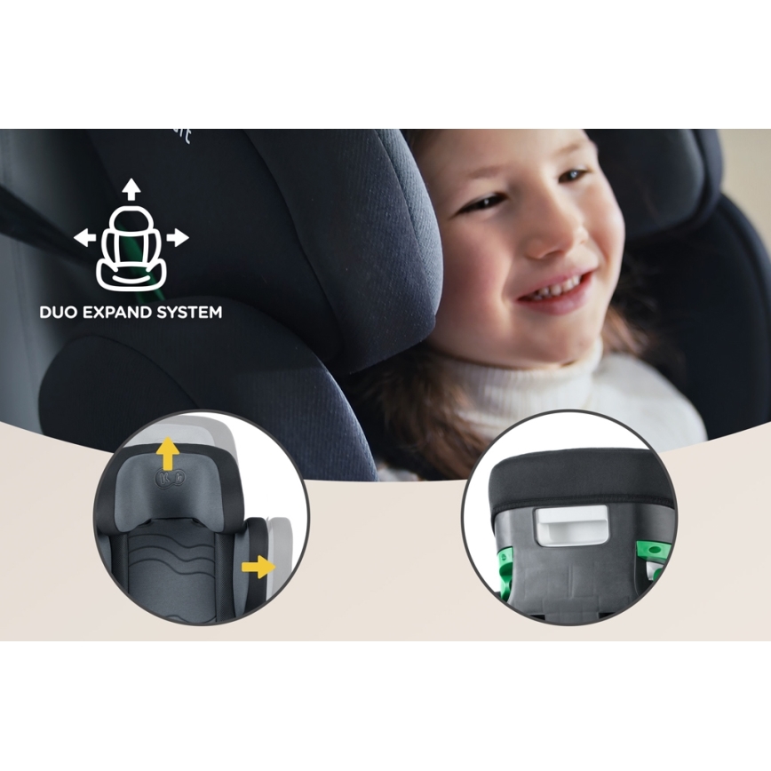 KINDERKRAFT SELECT - Autonistuin XPAND 2 i-Koko (100-150cm) Premium Graphite musta