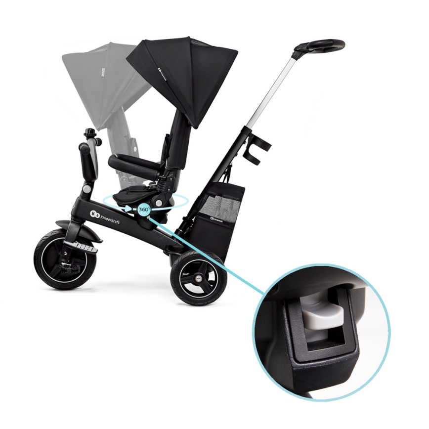 KINDERKRAFT SELECT - Lasten kolmipyörä 5in1 EASYTWIST Premium musta
