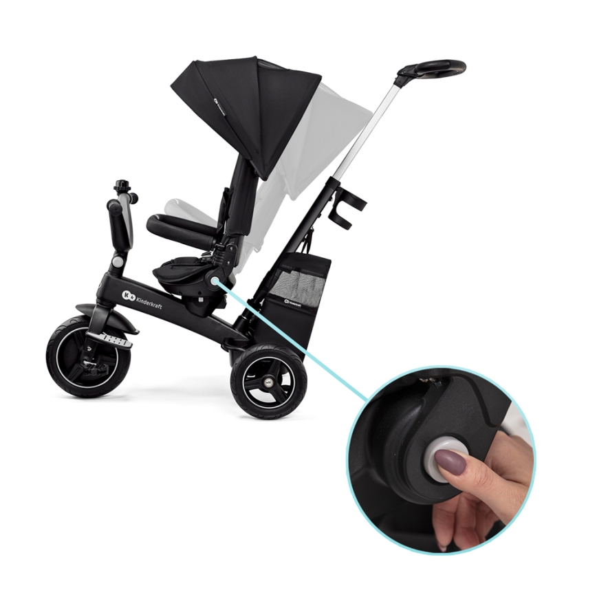 KINDERKRAFT SELECT - Lasten kolmipyörä 5in1 EASYTWIST Premium musta