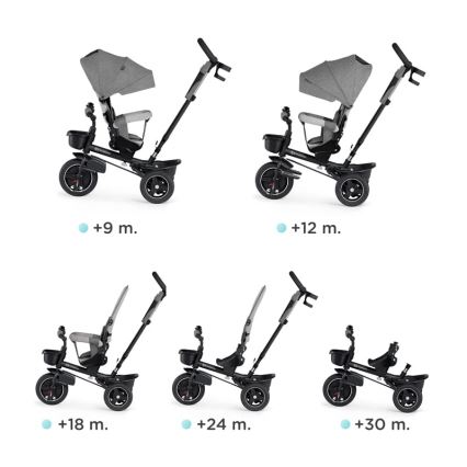 KINDERKRAFT - Lasten kolmipyörä 5in1 SPINSTEP harmaa
