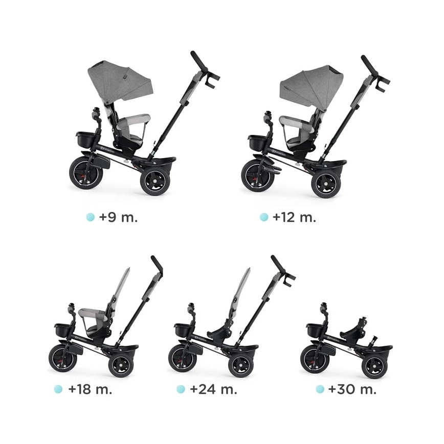 KINDERKRAFT - Lasten kolmipyörä 5in1 SPINSTEP harmaa