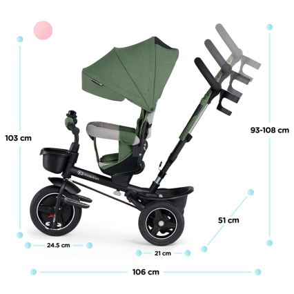 KINDERKRAFT SELECT - Lasten kolmipyörä SPINSTEP Premium vihreä