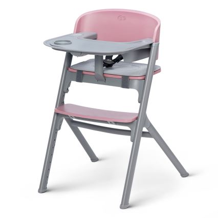 KINDERKRAFT SELECT - Lasten ruokapöydän tuoli 3in1 LIVY Premium Aster vaaleanpunainen + lepotuoli CALMEE