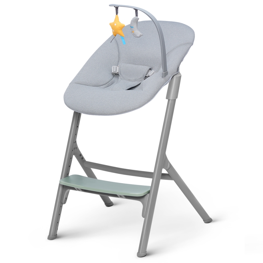 KINDERKRAFT SELECT - Lasten ruokapöydän tuoli 3in1 LIVY Premium Olive vihreä + lepotuoli CALMEE