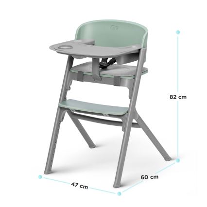 KINDERKRAFT SELECT - Lasten ruokapöydän tuoli 3in1 LIVY Premium Olive vihreä + lepotuoli CALMEE