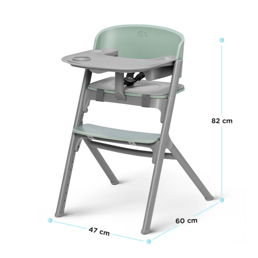 KINDERKRAFT SELECT - Lasten ruokapöydän tuoli 3in1 LIVY Premium Olive vihreä + lepotuoli CALMEE