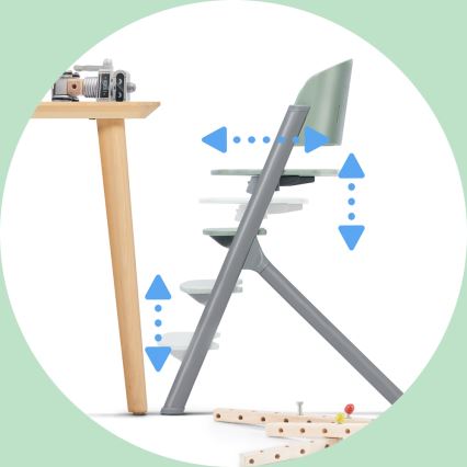KINDERKRAFT SELECT - Lasten syöttötuoli 3-in-1 LIVY Premium Aster pinkki