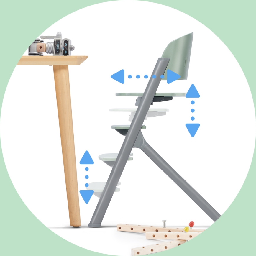 KINDERKRAFT SELECT - Lasten syöttötuoli 3-in-1 LIVY Premium Aster pinkki