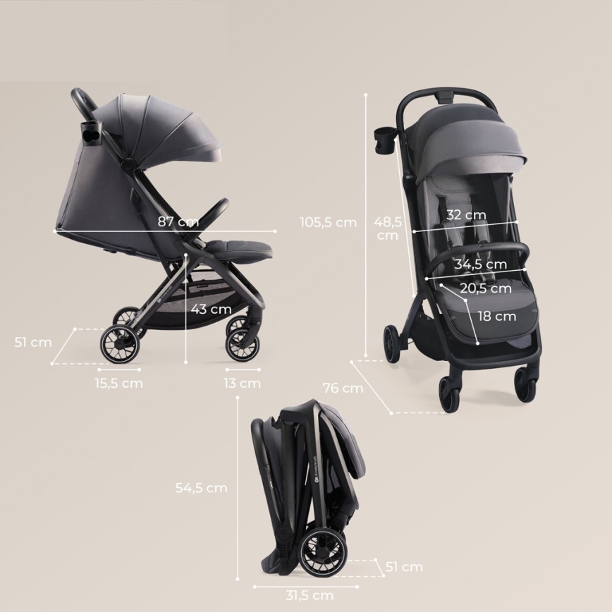 KINDERKRAFT SELECT - Lastenrattaat NUBI 2 harmaa