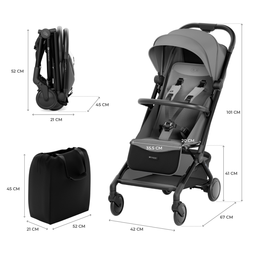 KINDERKRAFT SELECT - Lastenrattaat PILOT 2 harmaa