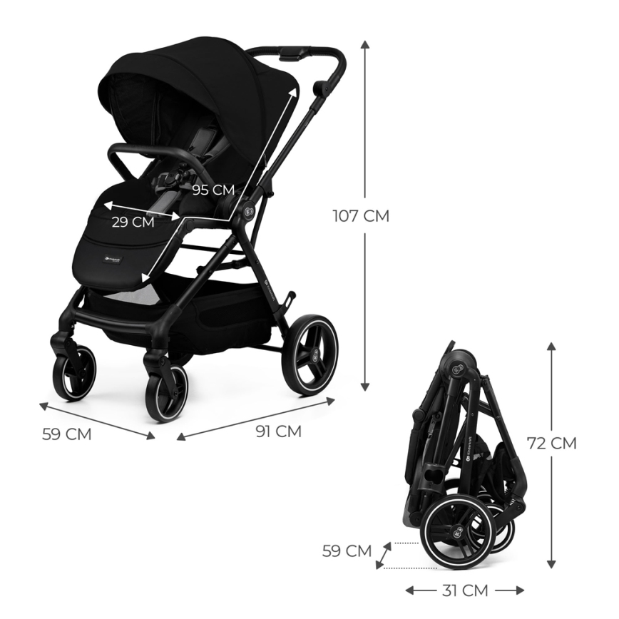 KINDERKRAFT SELECT - Lastenrattaat YOXI Pure musta