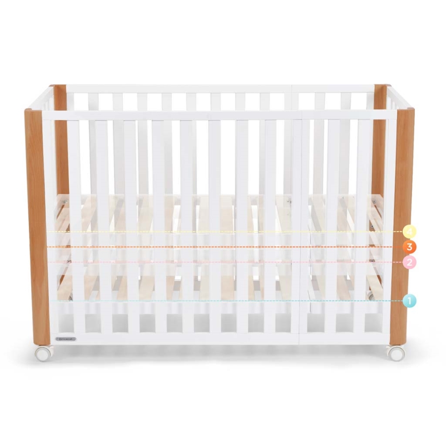 KINDERKRAFT SELECT - Monikäyttöinen 4-in-1-pinnasänky KOYA Premium pyökki/mänty