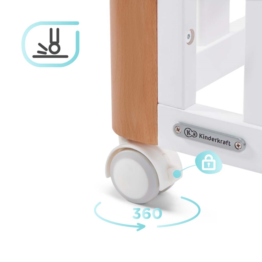 KINDERKRAFT SELECT - Monikäyttöinen 4-in-1-pinnasänky KOYA Premium pyökki/mänty