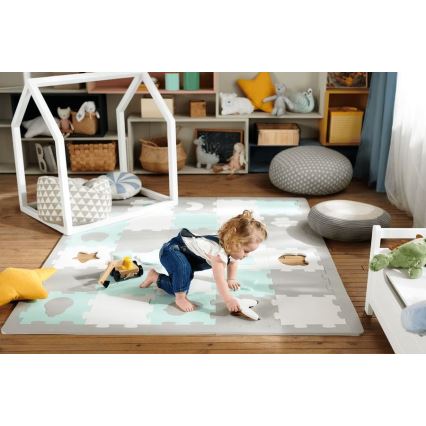 KINDERKRAFT - Vaahtopalapeli LUNO 30kpl harmaa/minttu