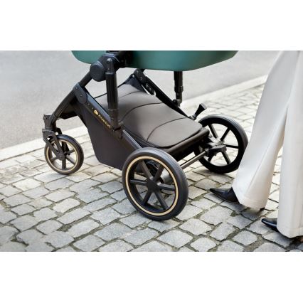 KINDERKRAFT SELECT - Yhdistelmärattaat 3in1 PRIME 2 Premium Dark vihreä + turvaistuin
