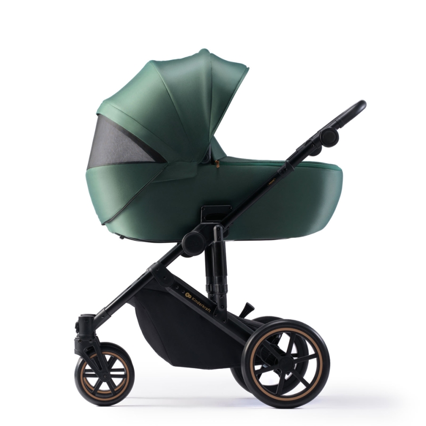 KINDERKRAFT SELECT - Yhdistelmärattaat 3in1 PRIME 2 Premium Dark vihreä + turvaistuin