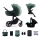 KINDERKRAFT SELECT - Yhdistelmärattaat 3in1 PRIME 2 Premium Dark vihreä + turvaistuin