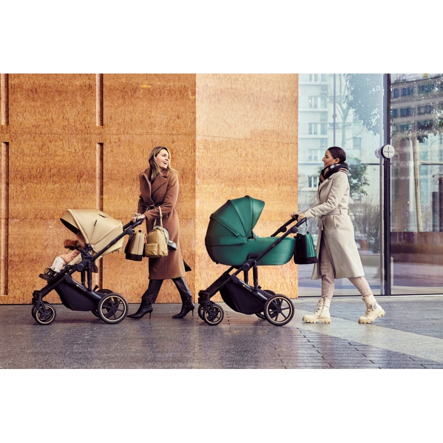 KINDERKRAFT SELECT - Yhdistelmärattaat 3in1 PRIME 2 Premium Sandrose beige + turvaistuin