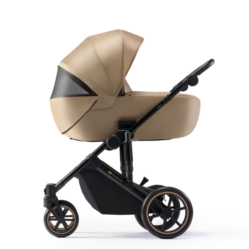 KINDERKRAFT SELECT - Yhdistelmärattaat 3in1 PRIME 2 Premium Sandrose beige + turvaistuin