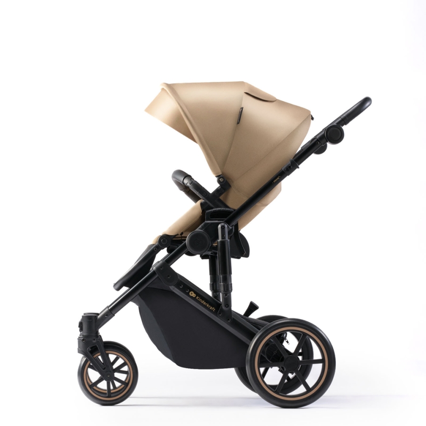 KINDERKRAFT SELECT - Yhdistelmärattaat 3in1 PRIME 2 Premium Sandrose beige + turvaistuin