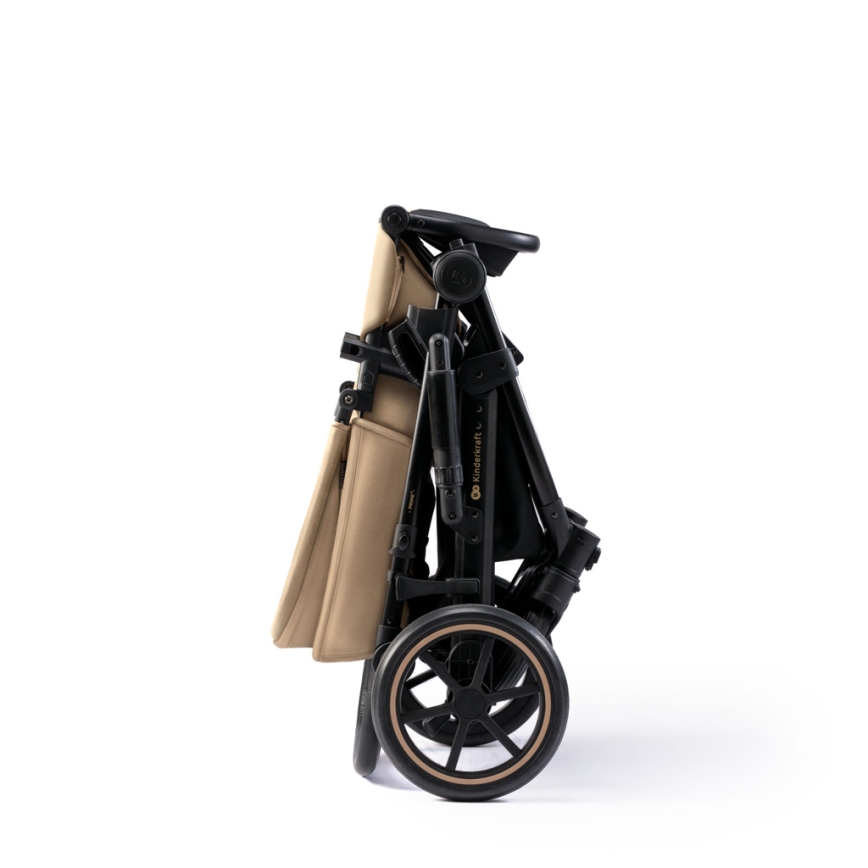 KINDERKRAFT SELECT - Yhdistelmärattaat 3in1 PRIME 2 Premium Sandrose beige + turvaistuin