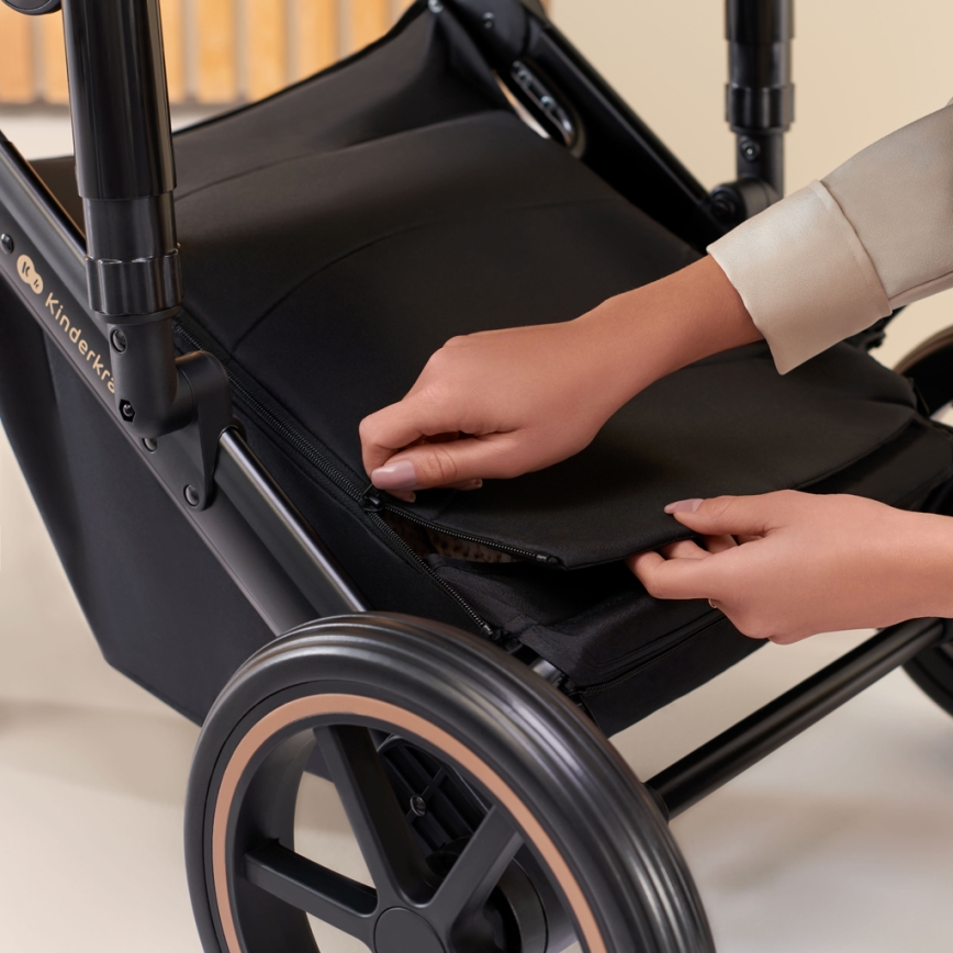 KINDERKRAFT SELECT - Yhdistelmärattaat 3in1 PRIME 2 Premium Shadow harmaa + turvaistuin