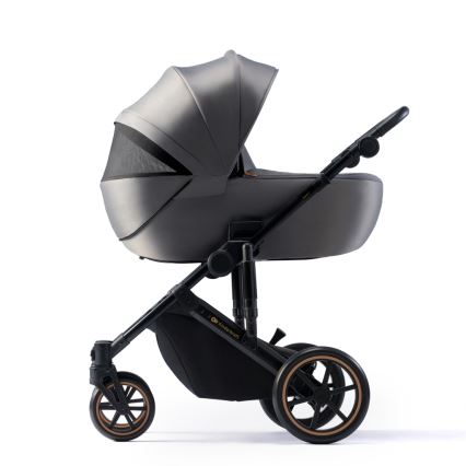 KINDERKRAFT SELECT - Yhdistelmärattaat 3in1 PRIME 2 Premium Shadow harmaa + turvaistuin