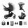 KINDERKRAFT SELECT - Yhdistelmärattaat 3in1 PRIME 2 Premium Shadow harmaa + turvaistuin