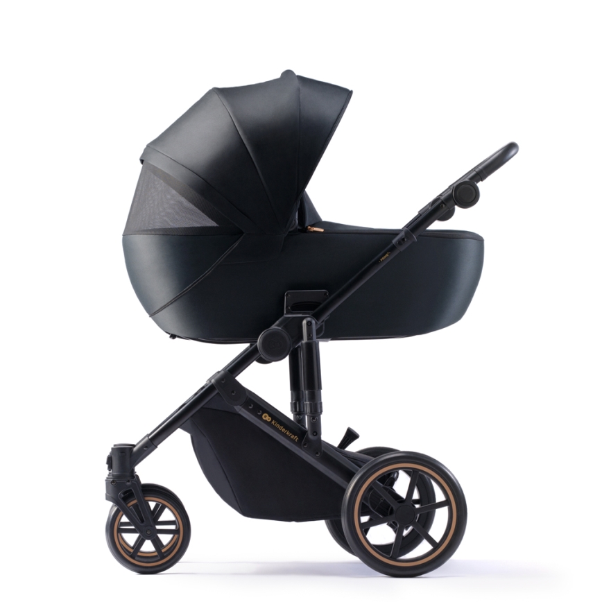 KINDERKRAFT SELECT - Yhdistelmärattaat 3in1 PRIME 2 Premium Venezian musta + turvaistuin