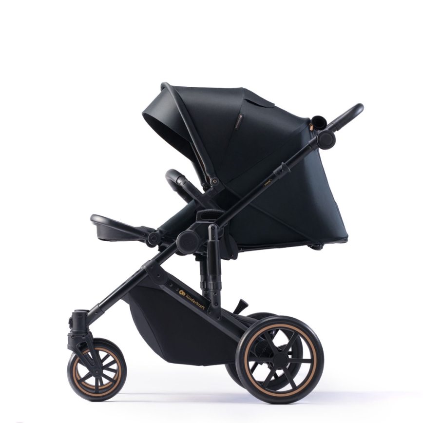 KINDERKRAFT SELECT - Yhdistelmärattaat 3in1 PRIME 2 Premium Venezian musta + turvaistuin