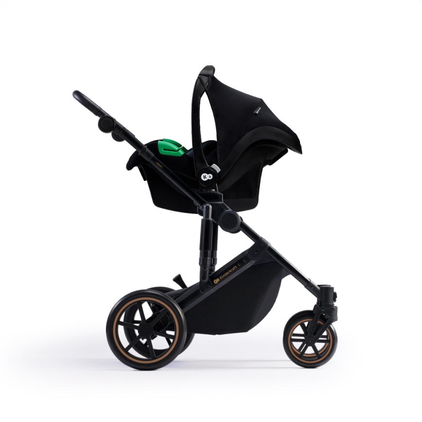 KINDERKRAFT SELECT - Yhdistelmärattaat 3in1 PRIME 2 Premium Venezian musta + turvaistuin