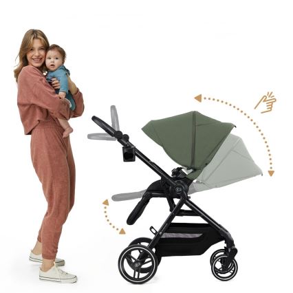 KINDERKRAFT SELECT - Urheilullinen 2-in-1 lastenvaunu YOXI Mystic green