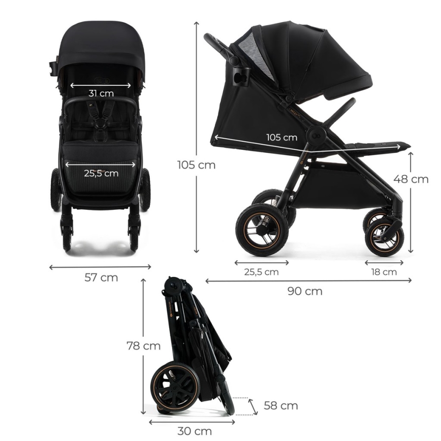 KINDERKRAFT - Sporttirattaat MITZY Air Black