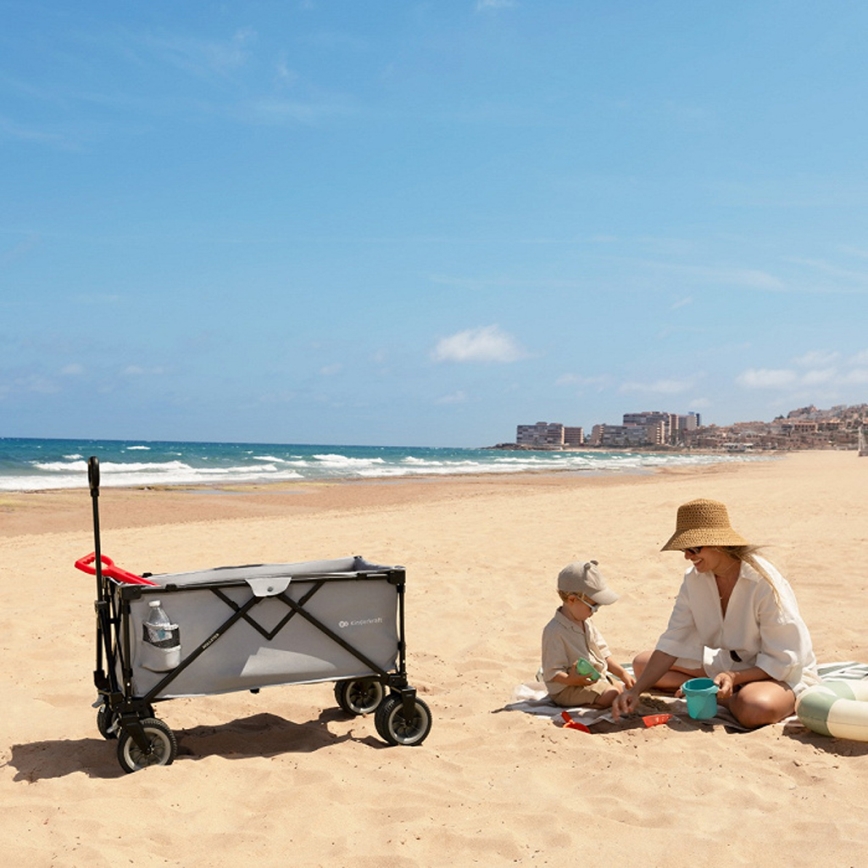 KINDERKRAFT - Taitettava kuljetusvaunu WAGON ROLLSTER harmaa