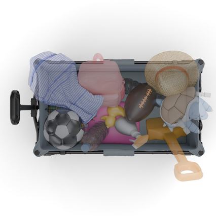 KINDERKRAFT - Taitettava kuljetusvaunu WAGON ROLLSTER harmaa