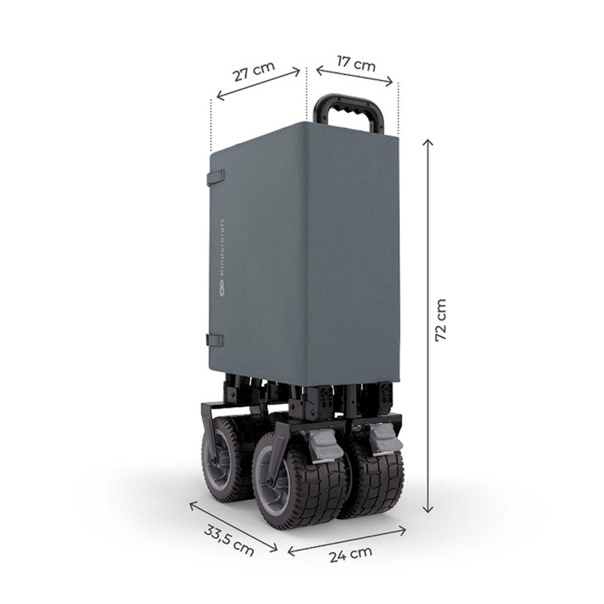 KINDERKRAFT - Taitettava kuljetusvaunu WAGON ROLLSTER harmaa