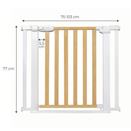 KINDERKRAFT - Turvamuuri LOCK&GO 75-103 cm mänty