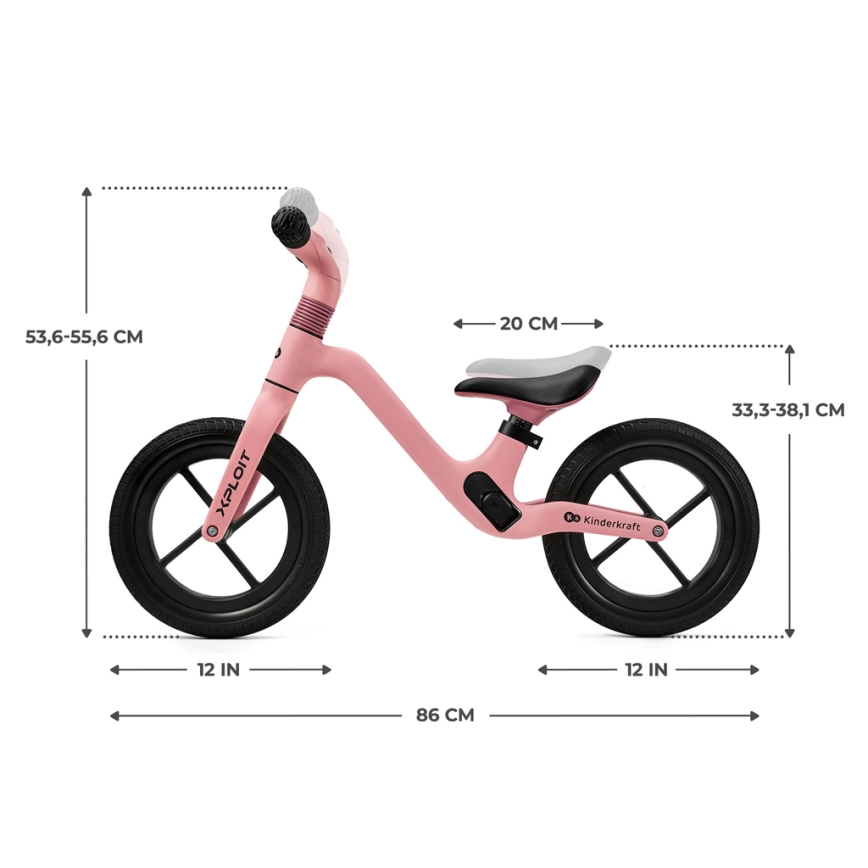KINDERKRAFT - Työntöpyörä XPLOIT Bubblegum vaaleanpunainen