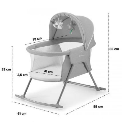 KINDERKRAFT - Vauvansänky 3in1 LOVI harmaa