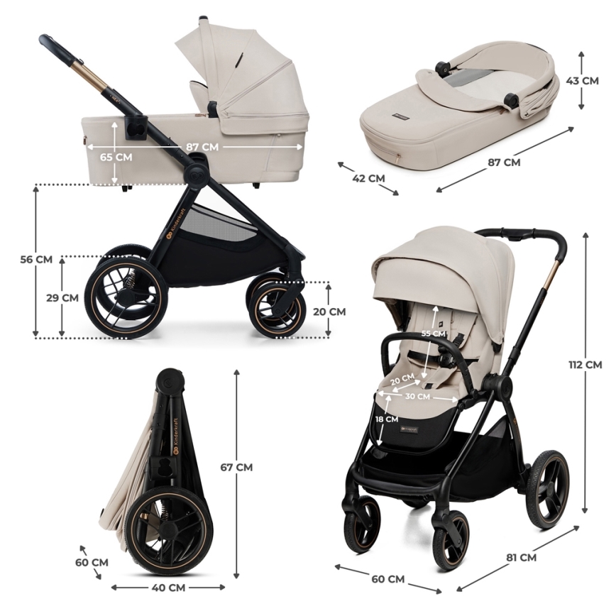 KINDERKRAFT - Yhdistelmärattaat 2in1 NEA 2 beige