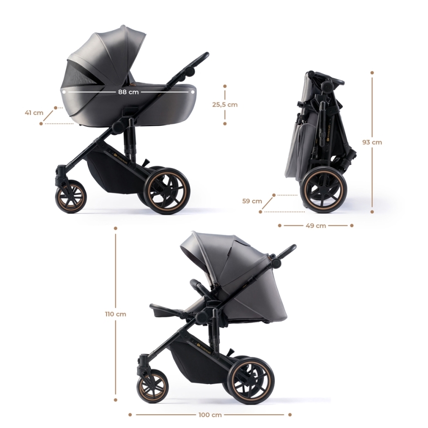 KINDERKRAFT - Yhdistelmärattaat 2in1 PRIME 2 harmaa
