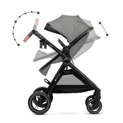 KINDERKRAFT - Yhdistelmärattaat 3in1 ESME Moonlight harmaa + turvaistuin MINK PRO