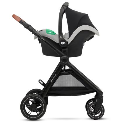 KINDERKRAFT - Yhdistelmärattaat 3in1 ESME Moonlight harmaa + turvaistuin MINK PRO